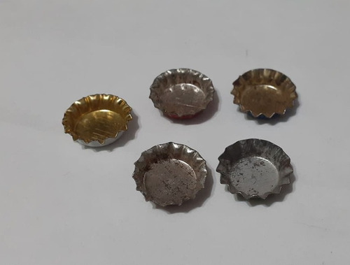 5 Mini Chapitas Antiguas Tapitas Sin Coronar De Botellitas (Usado)
