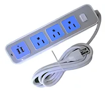 Comprar Regleta Electrica C\u002F3 Tomacorrientes Y 2 Puertos Usb Ld-1013