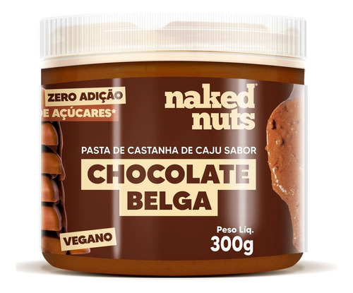 Pasta De Castanha De Caju Com Chocolate Belga Naked Nuts 300