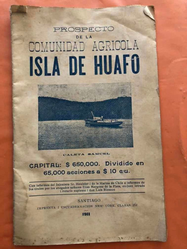 Isla Huafo Comunidad Agrícola Chiloe 1911 Informe Marina