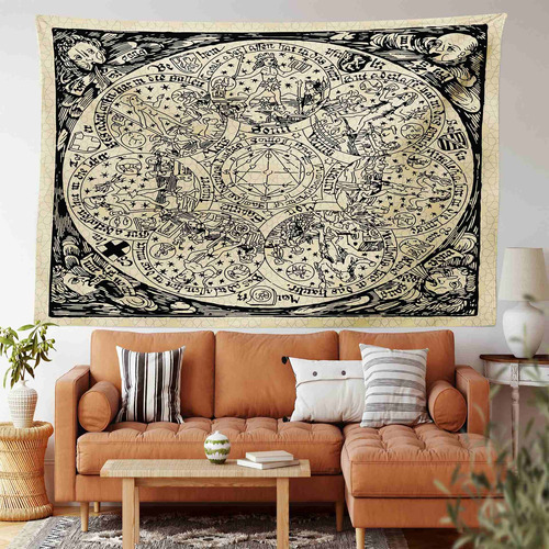 Ambesonne Tapiz Astrologia Serie Mapa Antiguo Esoterico Tela