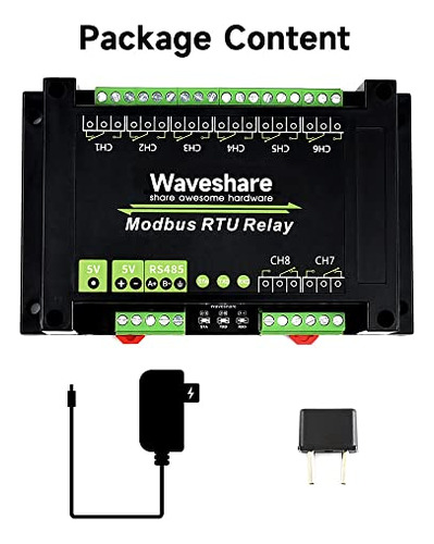 Módulo De Relé Modbus Rtu 8-ch Con Rs485, Protección De