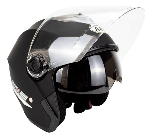 Casco Motocicleta Abierto 3/4 Visera Doble Hd Abatible Dot