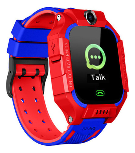 Reloj Inteligente Para Niños, Tarjeta Sim, Teléfono, Teléfon Caja Rojo Correa Rojo Bisel Verde Diseño De La Correa Mesh