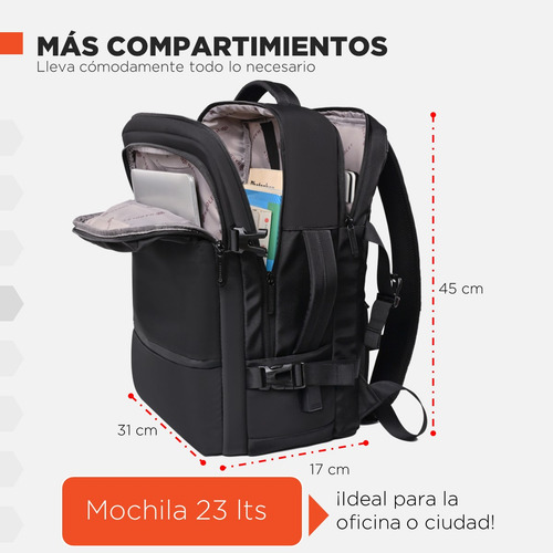 Mochila Valija Viaje Notebook 23 Lt Hardley Nylon Balistico