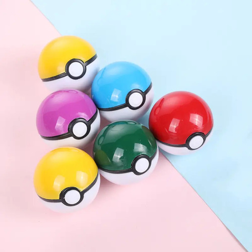 100 Pokebolas Coloridas Con Figuras Anime Y Stickers 4.5 Cm