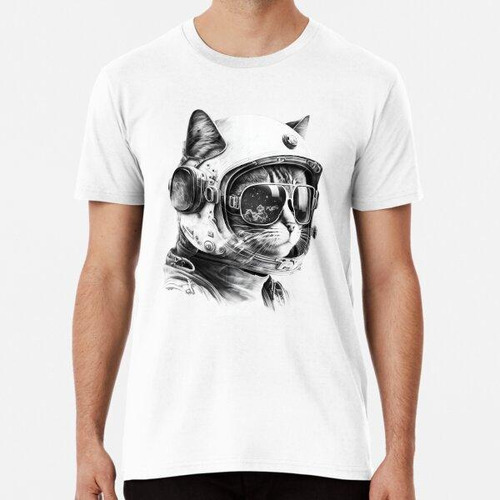 Remera Genial Amigo Space Cat Algodon Premium