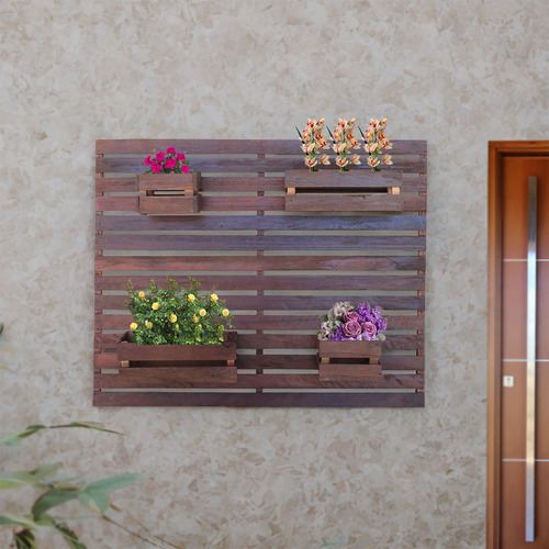 Kit 2 Floreiras Verticais 80x100 Estrutura Natural Planta Natural