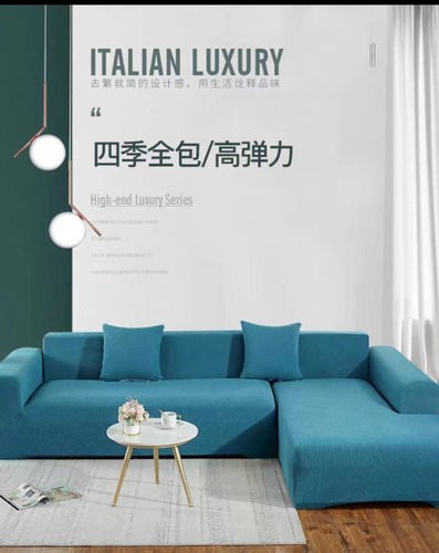 Imagen 4 de 10 de Funda De Sofá Forma De Il Chaise Longue 3 Asientos X Un Par