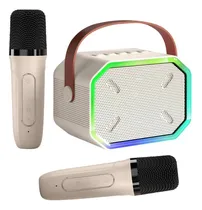 Comprar Máquina De Karaoke Portátil Con 2 Micrófonos Y Luces Led