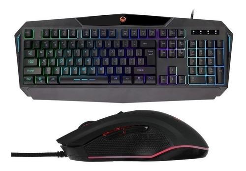 Imagen 3 de 10 de Combo Teclado Mouse Gamer Meetion Mt C 510 Luces Rgb Pc Ps4