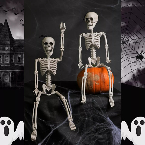 . Decoração De Halloween Com Caveira E Esqueleto,