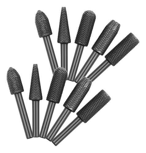 Juego De Rotativos De Acero De 10 Piezas Escofinas Para