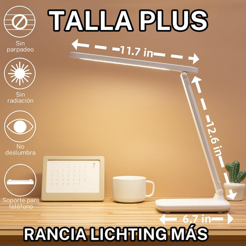 Lámpara De Escritorio Led Regulable Con Usb Y Control Táctil
