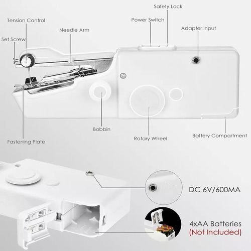 Máquina De Coser Recta Manual Doméstica Portátil Blanca