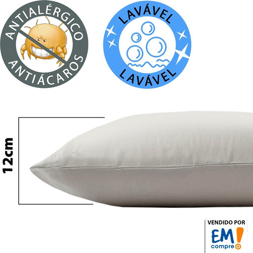 3 Travesseiros Antialérgico De Fibra Macio 45x65 Bf Colchões