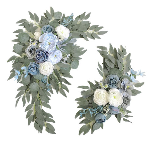 Qw Conjunto De Ganhos De Flores Artificiais, Arco De Branco