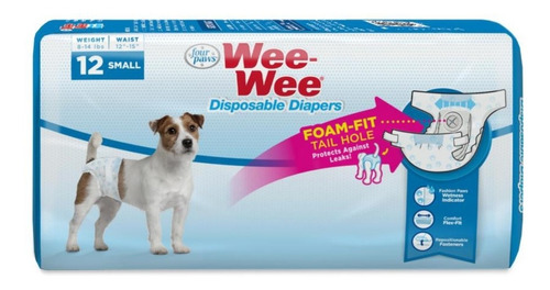 Wee Wee Diapers Small 12u Pañales Desechables Para Perros 