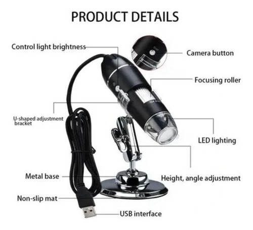 Microscopio Digital Usb 1600x Lupa Digital 8 Led