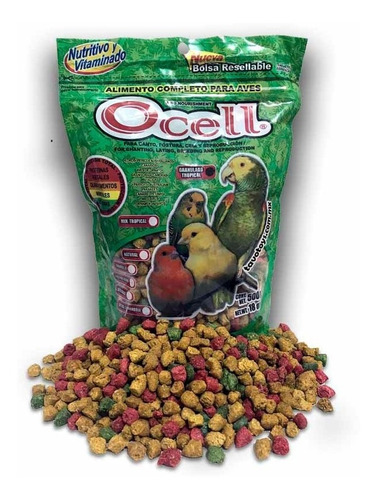 Imagen 1 de 1 de Alimento Aves Ocell Loros Cacatuas Guacamayas 500g Granulado