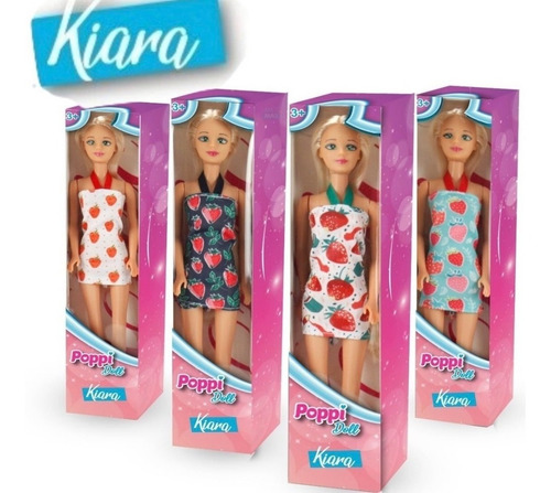 Imagen 7 de 7 de Muñeca Kiara Con Vestido Fashion Articulada 28cm Poppi Doll