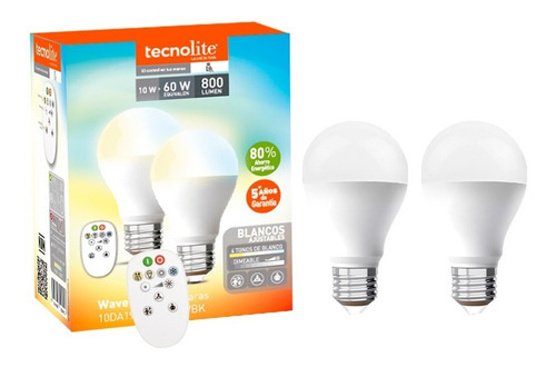 Imagen 2 de 7 de Kit De Focos Led 10 W Luz Blanca Dinámica Control Remoto