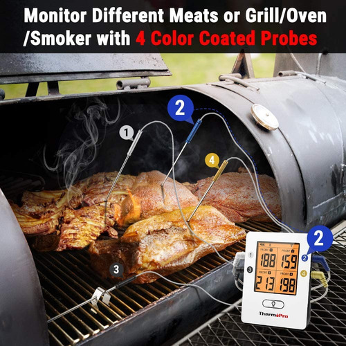 Termometro Bluetooth Thermopro Tp-25 4 Sondas Cocina Carne