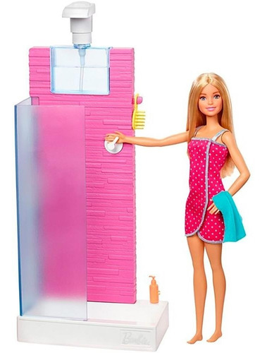 Barbie Playset Chuveiro Com Acessórios Mattel