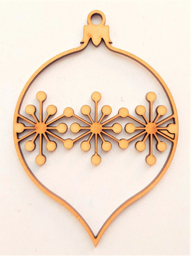 7 Esferas Copos 20cm Adorno Navidad, Mdf, Corte Laser Ese00