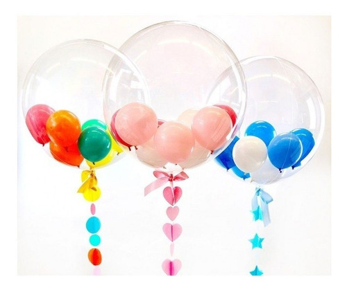 Imagem 4 de 5 de 50 Unidades Balão Bubble 18 Polegadas Silicone Transparente