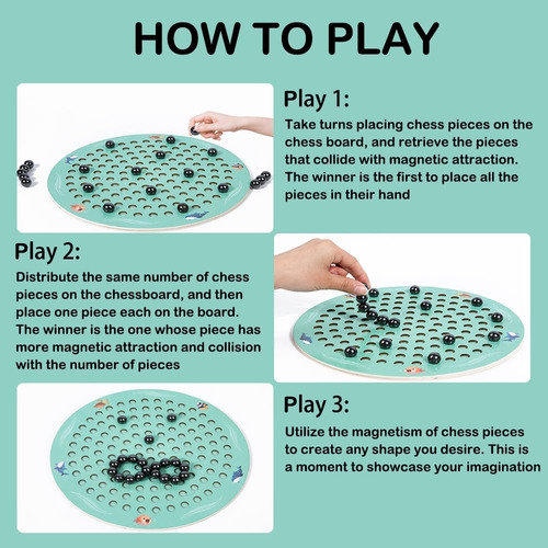 Juego De Ajedrez Magnético Circular Con Piedras, Juego De Aj
