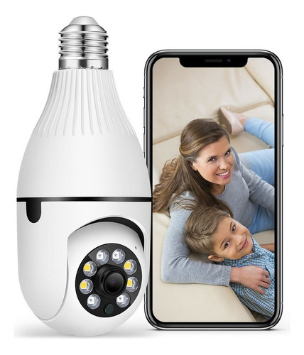 Cámara Tipo Bombilla De 1080p Hd Wifi Ip Inteligente P/bebé