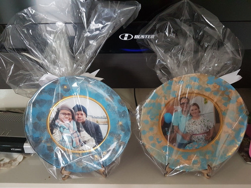 Imagem 1 de 2 de Fotos No Prato Artesanal Para Casamentos E Bodas
