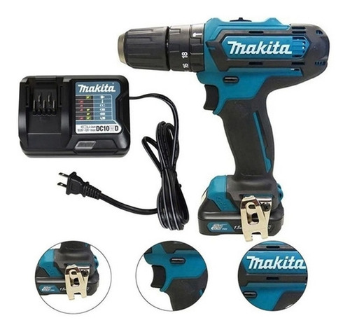 Imagem 3 de 6 de Parafusadeira Furadeira Impacto Bateria Hp333dwyx3 Makita *