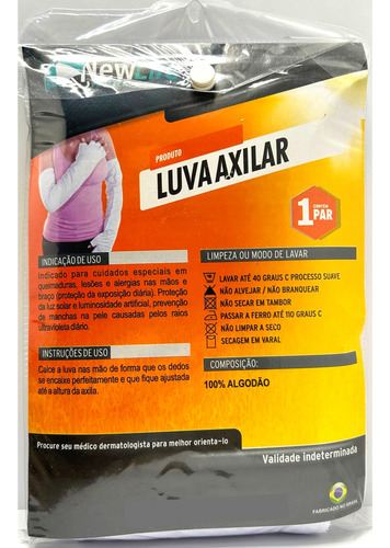 Luva Proteção Queimaduras Mãos Braços 100% Algodão Dermatite