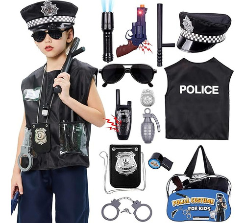 Disfraz Policia Para Niños Disfraz Oficial Policia Kit Juego