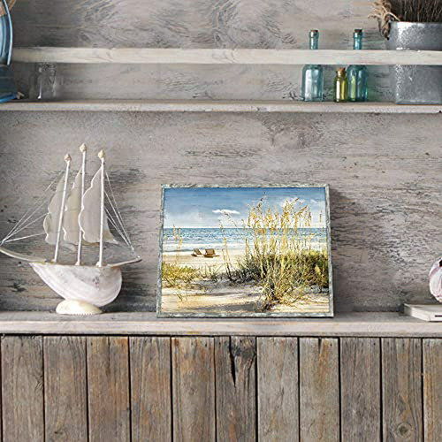 Cuadro De Madera Playa: Decoración De Pared Costera Compatib