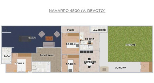 Imagen 19 de 20 de Ph - 4 Ambientes En Planta Baja En Zona Residencial De Devoto C/patio, Jardin, Quincho Y Parrilla