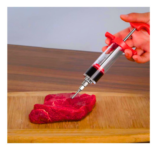 Jeringa Adobar Carne Pollo Cerdo Gastronómica Aguja Acero