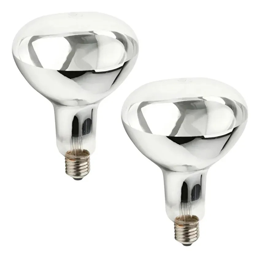 2 Peças Lâmpada Secagem Infravermelha 250w Empalux Branco-quente