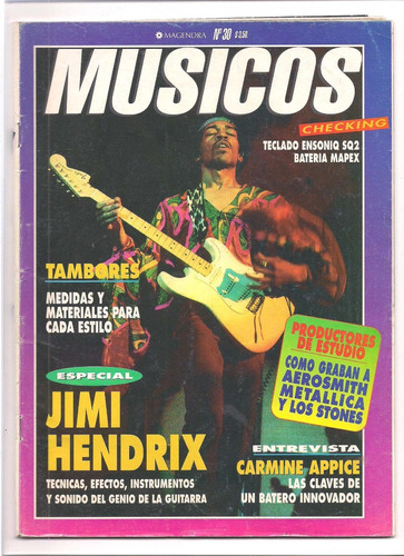 Revista Musicos N30 Jimi Hendrix Carmine Appice Aerosmith B5