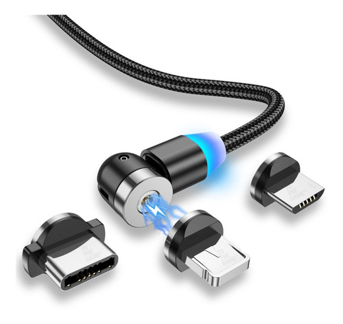 Cable Magnético Triple Para Usb Tipo C Micro Usb Y iPhone