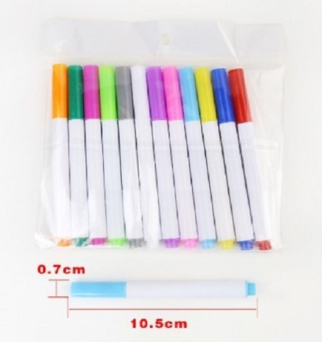 Kit 12 Canetas Giz Liquido Colorida Quadro Negro Lousa