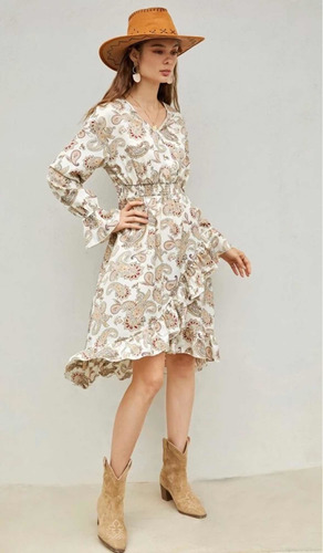 Vestido Boho Bohemio Estilo Tulum Nuevo Talla S