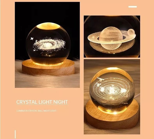 Lámpara Led De Escritorio De Bola De Cristal 3d De