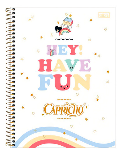 Caderno Espiral Capa Dura 1x1 Capricho 80 Folhas 4un Tilibra