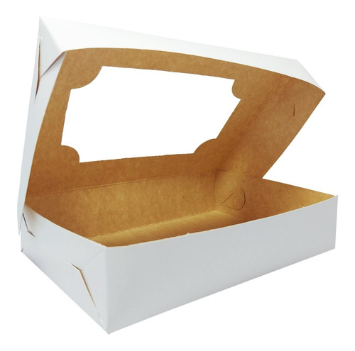 Caja Alfajores Alf2 Ventana X 50u Packaging Blanco Madera