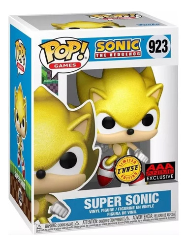 Funko Pop Super Sonic #923 Aaa Chase Anime The Hedgehog