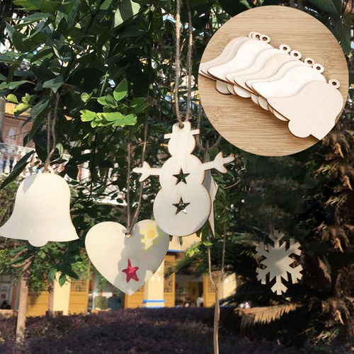 100x Mezcla Formas De Madera Piezas Para Árbol De Navidad