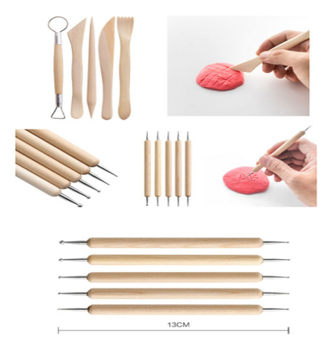 Kit 25 Piezas Escultura Estacas Arcilla Artesanías Arcilla